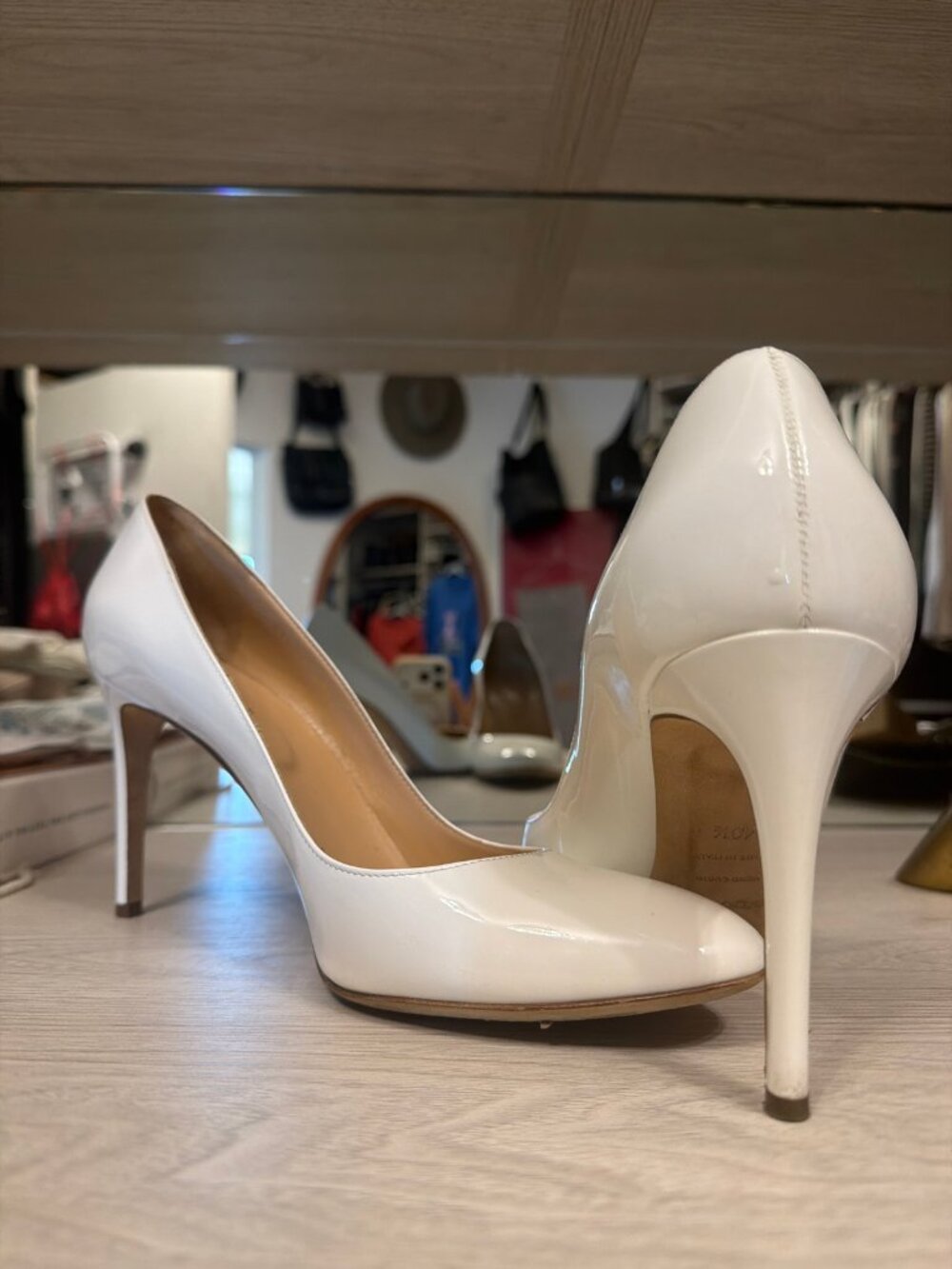 Sergio Rossi White Patent Leather Godiva Pumps 40.5